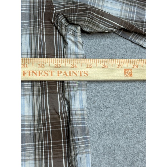 Ariat Rebar Shirt Mens XLT Brown Plaid Short Sleeve Stretch Button Up Work - Picture 9 of 11